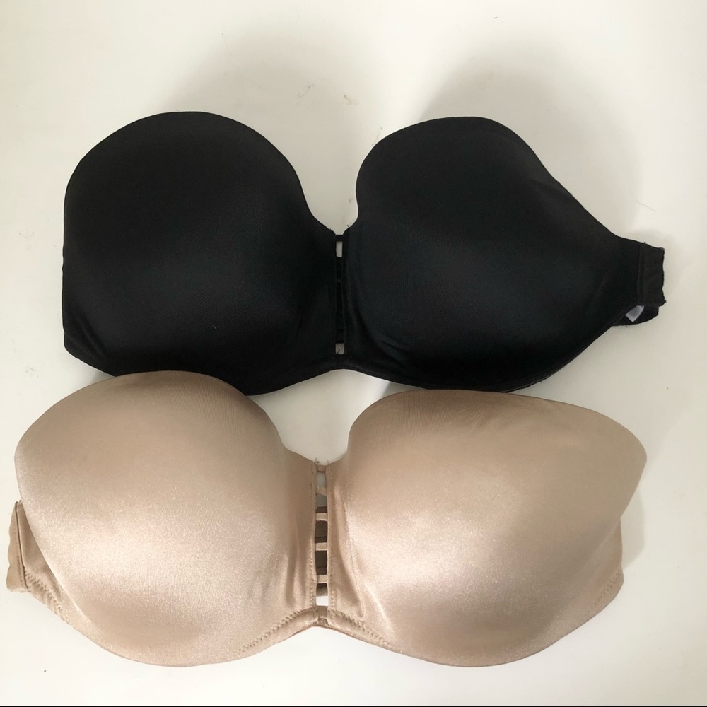 Set of two strapless DD bras